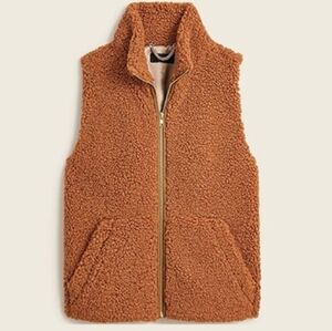 J.Crew Women's Teddy Sherpa Vest In Warm Caramel Size Small